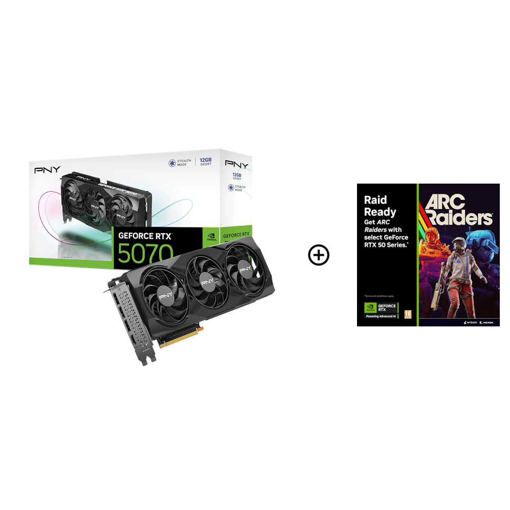 PNY GeForce RTX 5070 Triple Fan 12GB GDDR7 PCI-Express Graphics Card