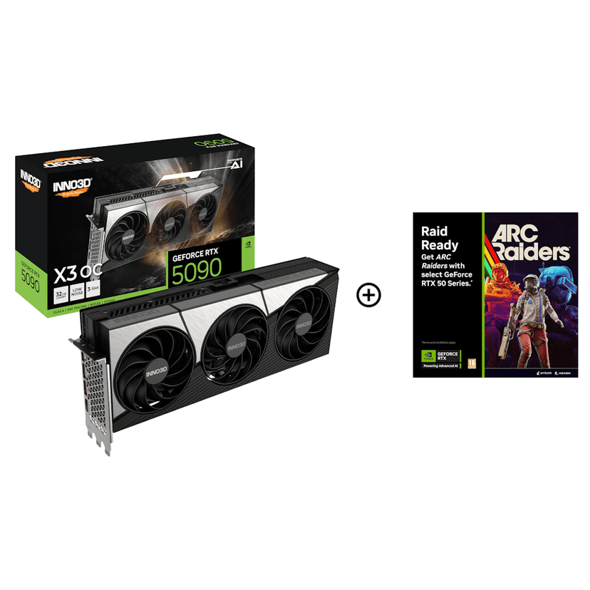 Inno3D GeForce RTX 5090 X3 OC 32GB GDDR7 PCI-Express Graphics Card - NVIDIA RTX 5090 graphics card from Overclockers