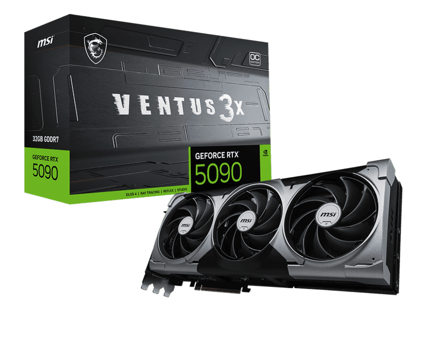 MSI NVIDIA GeForce RTX 5090 32G VENTUS 3X OC GDDR7 Graphics Card - RTX%205090 graphics card from Awd-it