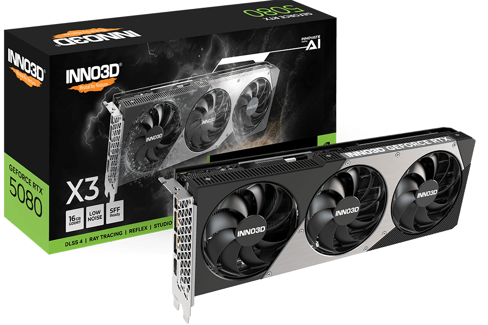 INNO3D GeForce RTX 5080 X3 Triple Fan GDDR7 Graphics Card - N50803-16D7-176068N