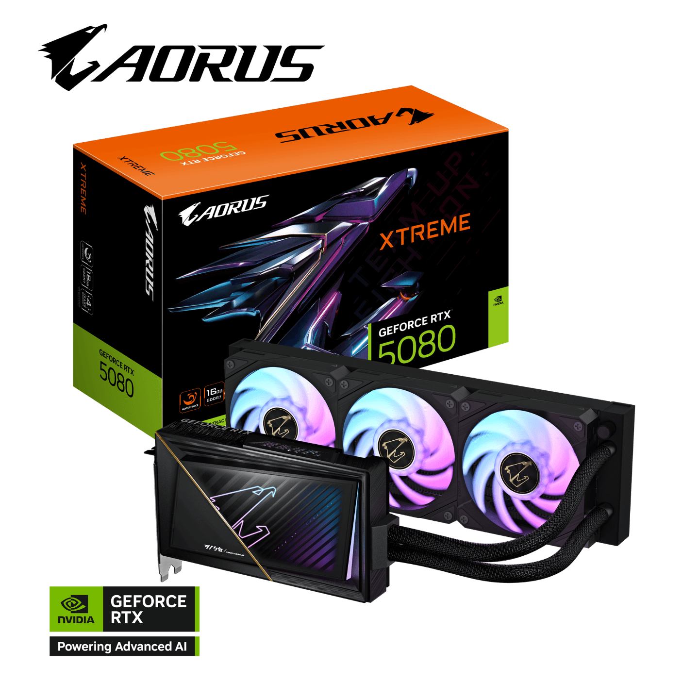 Gigabyte AORUS GeForce RTX 5080 XTREME WATERFORCE 16G GDDR7 Graphics Card- GV-N5080AORUSX W-16GD