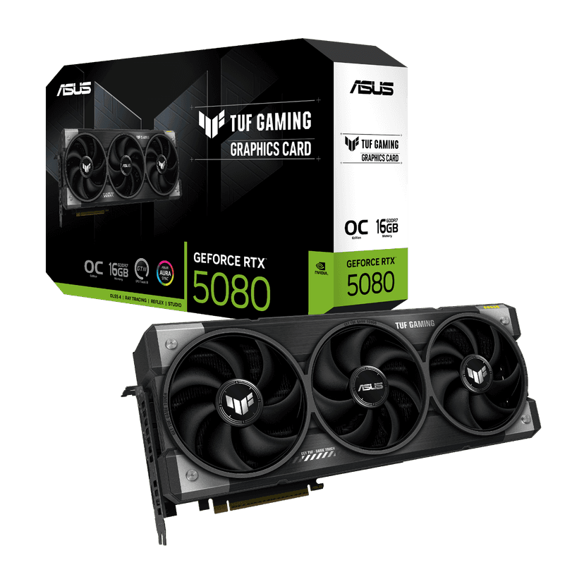 ASUS TUF Gaming NVIDIA GeForce RTX 5080 16GB GDDR7 OC Edition Graphics Card - 90YV0M30-M0NA00 - RTX%205080 graphics card from Awd-it