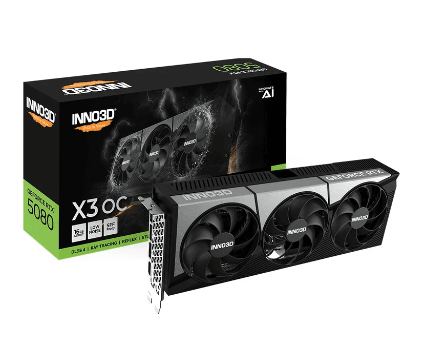 INNO3D GeForce RTX 5080 X3 OC Triple Fan GDDR7 Graphics Card - N50803-16D7X-17603930 - RTX%205080 graphics card from Awd-it