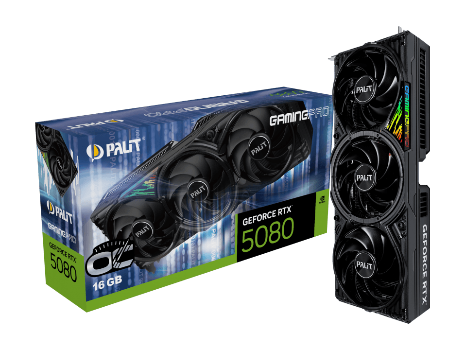 Palit GeForce RTX 5080 GAMINGPRO OC 16GB GDDR7 Graphics Card - NE75080S19T2-GB2031A